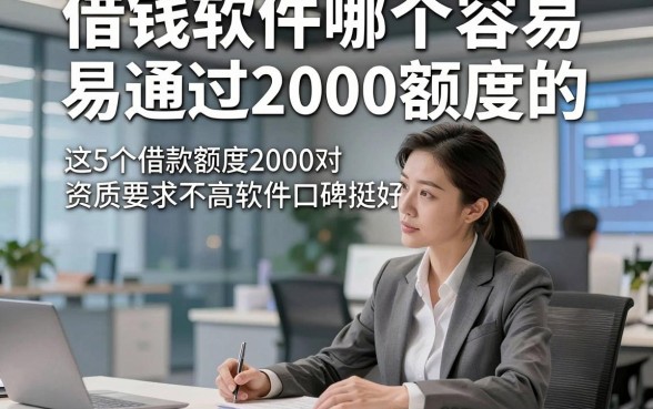 借钱软件哪个容易通过2000额度的，这5个借款额度2000对资质要求不高软件口碑挺好