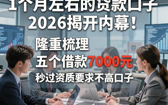 1个月左右的贷款口子2026揭开内幕！隆重梳理五个借款7000元秒过对资质要求不高口子