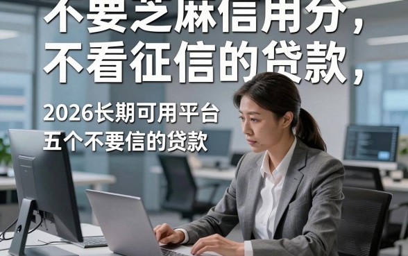 不要芝麻信用分不看征信的贷款，2026长期可用平台五个不要芝麻信用分不看征信的贷款的平台