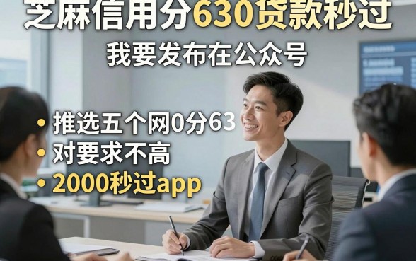 芝麻信用分630贷款秒过，推选五个网贷630分对要求不高2000秒过app