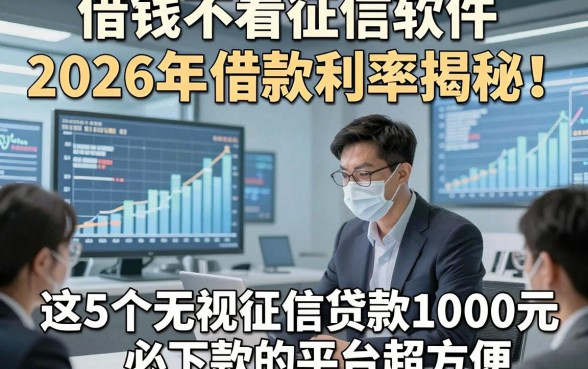 借钱不看征信软件2026年借款利率揭秘!这5个无视征信贷款1000元必下款的平台超方便
