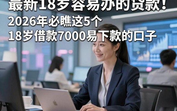 最新18岁容易办的贷款！2026年必瞧这5个18岁借款7000易下款的口子