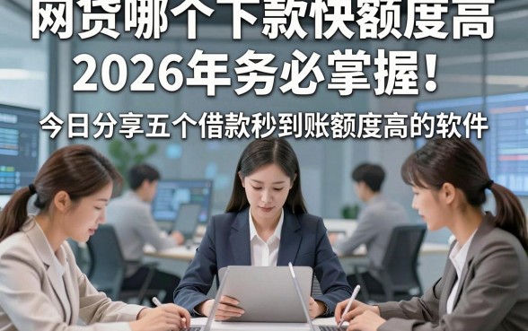 网贷哪个下款快额度高2026年务必掌握！今日分享五个借款秒到账额度高的软件
