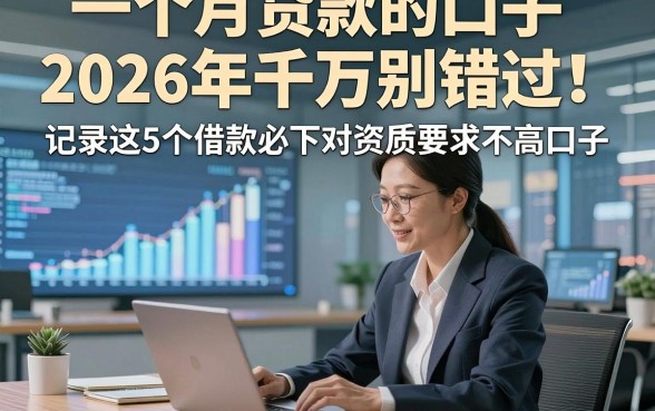 一个月贷款的口子2026年千万别错过！记录这5个借款必下对资质要求不高口子