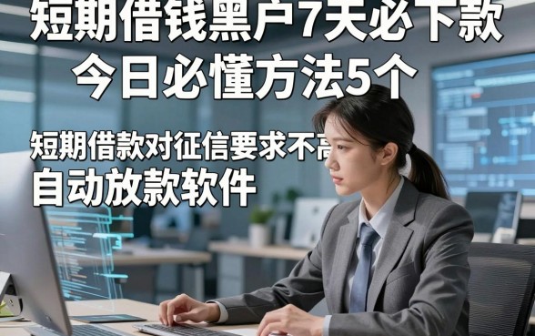 短期借钱黑户7天必下款，今日必懂方法5个短期借款对征信要求不高自动放款软件