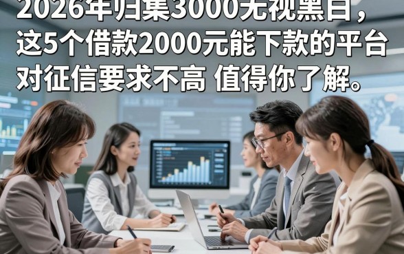 2026年归集3000无视黑白，这5个借款2000元能下款的平台对征信要求不高值得你了解