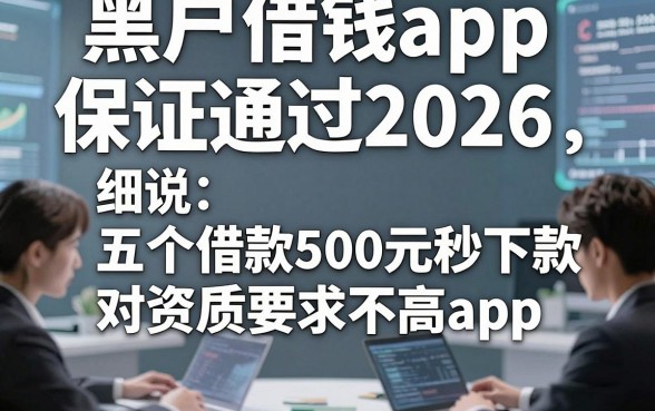 黑户借钱app保证通过2026，细说五个借款500元秒下款对资质要求不高app