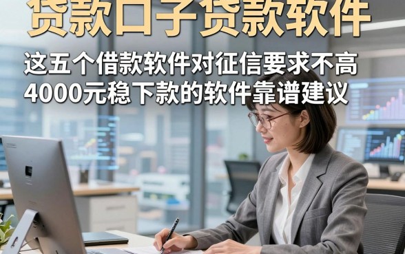 贷款口子贷款软件，这五个借款软件对征信要求不高4000元稳下款的软件靠谱建议