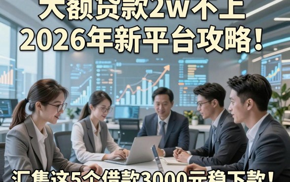 大额贷款2w不上2026年新平台攻略！同时汇集这5个借款3000元稳下款的软件