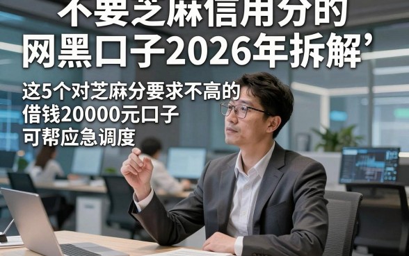 不要芝麻信用分的网黑口子2026年拆解​，这5个对芝麻分要求不高的借钱20000元口子可帮应急调度