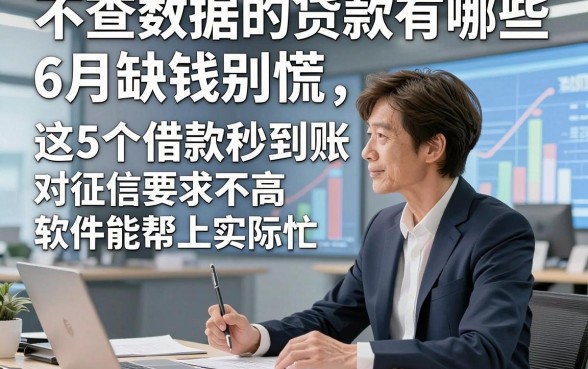 不查数据的贷款有哪些6月缺钱别慌，这5个借款秒到账 对征信要求不高软件能帮上实际忙