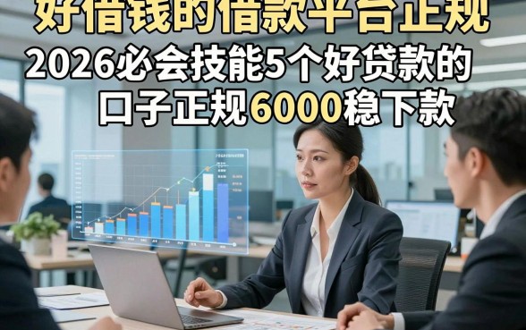 好借钱的借款平台正规，2026必会技能5个好贷款的口子正规6000稳下款