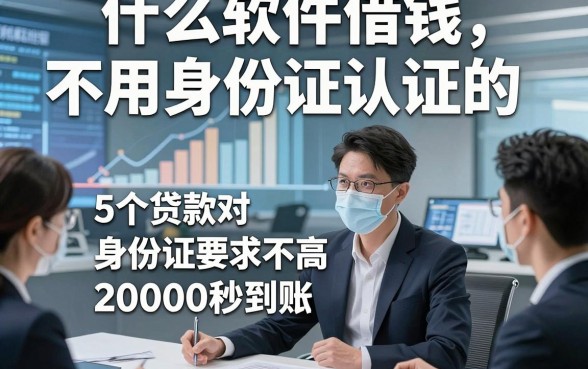 什么软件借钱不用身份证认证的，展示​5个贷款对身份证要求不高20000秒到账的平台