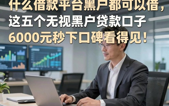 什么借款平台黑户都可以借，这五个无视黑户贷款口子6000元秒下口碑看得见