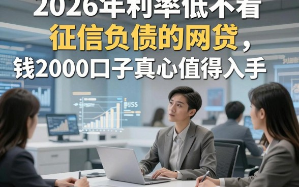 2026年利率低不看征信负债的网贷，这5个利率低无视征信负债借钱2000口子真心值得入手