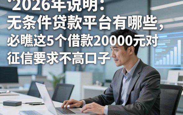 2026年说明无条件贷款平台有哪些，必瞧这5个借款2000元对征信要求不高口子
