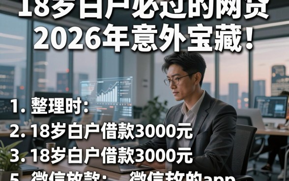 18岁白户必过的网贷2026年意外宝藏！同时整理5个18岁白户借款3000元微信放款的app