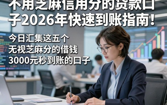 不用芝麻信用分的贷款口子2026年快速到账指南！今日汇集这五个无视芝麻分的借钱3000元秒到账的口子