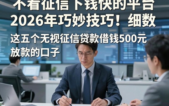 不看征信下钱快的平台2026年巧妙技巧！细数​这五个无视征信贷款借钱500元放款的口子