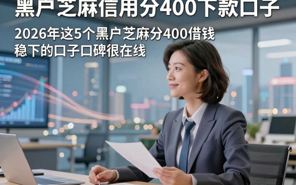 黑户芝麻信用分400下款口子，2026年这5个黑户芝麻分400借钱稳下的口子口碑很在线