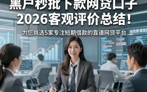 黑户秒批下款网贷口子2026客观评价总结！为您挑选5家专注短期借款的靠谱网贷平台