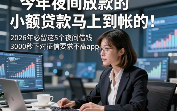 今年夜间放款的小额贷款马上到帐的！2026年必留这5个夜间借钱3000秒下对征信要求不高app