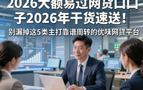 2026大额易过网贷口子2026年干货速送！别漏掉这5类主打靠谱周转的优质网贷平台