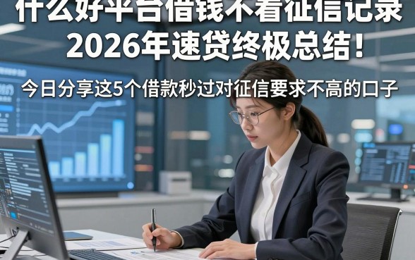 什么好平台借钱不看征信记录2026年速贷终极总结！今日分享这5个借款秒过对征信要求不高的口子