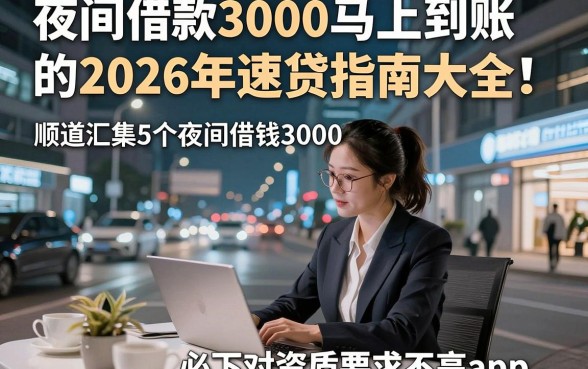 夜间借款3000马上到账的2026年速贷指南大全！顺道汇集5个夜间借钱3000必下对资质要求不高app