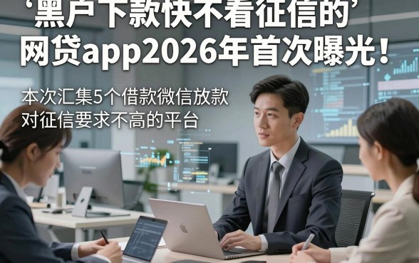 黑户下款快不看征信的网贷app2026年首次曝光！本次汇集5个借款微信放款对征信要求不高的平台