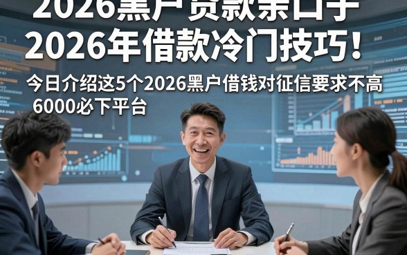 2026黑户贷款亲口子2026年借款冷门技巧！今日介绍这5个2026黑户借钱对征信要求不高6000必下平台