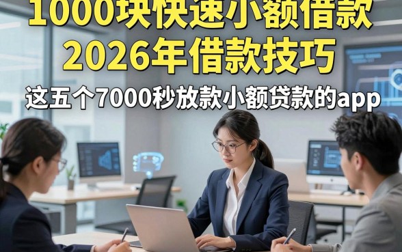 1000块快速小额借款，2026年借款技巧这五个7000秒放款小额贷款的app