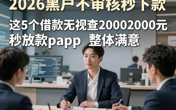 2026黑户不审核秒下款，这5个借款无视查2000元秒放款app整体满意