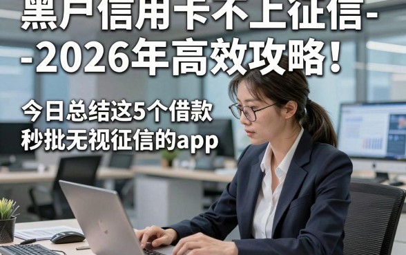 黑户信用卡不上征信-2026年高效攻略！今日总结这5个借款秒批无视征信的app