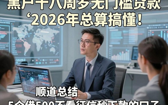 黑户十八周岁无门槛贷款2026年总算搞懂！顺道总结5个借500不看征信秒下款的口子