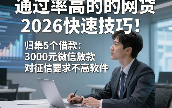 通过率高的的网贷2026快速技巧！归集5个借款3000元微信放款对征信要求不高软件