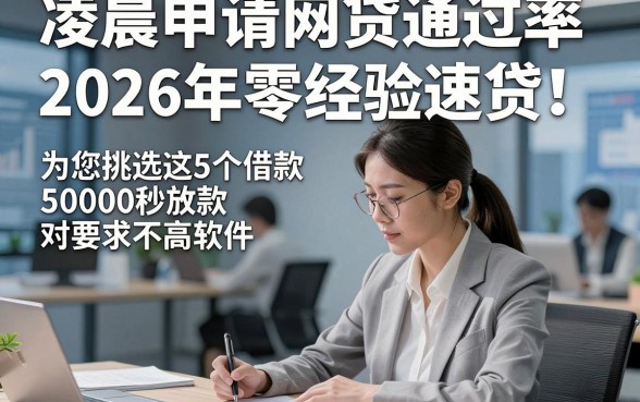 凌晨申请网贷通过率2026年零经验速贷！为您挑选这5个借款50000秒放款对要求不高软件