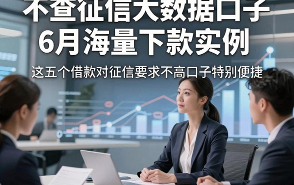 不查征信大数据口子6月海量下款实例，这五个借款对征信要求不高口子特别便捷