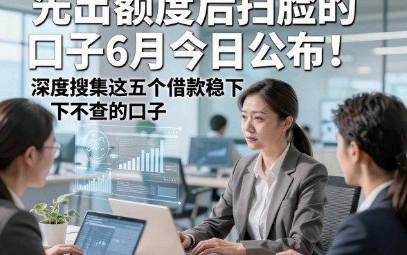 先出额度后扫脸的口子6月今日公布！深度搜集这五个借款稳下不查的口子