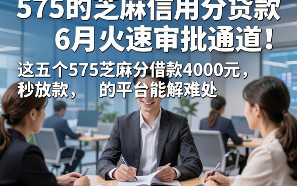 575的芝麻信用分贷款6月火速审批通道！这五个575芝麻分借款4000元秒放款的平台能解难处
