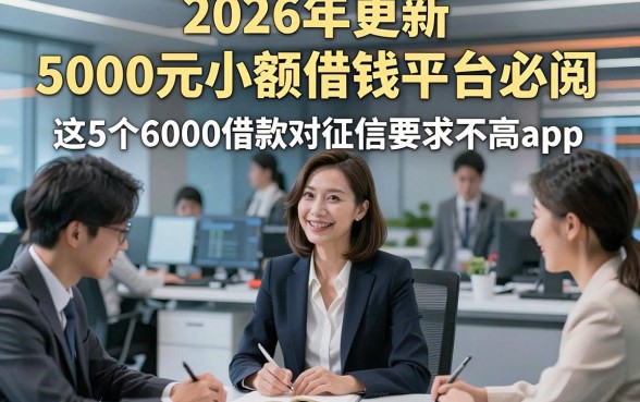 2026年更新​5000元小额借钱平台，必阅​这5个6000借款对征信要求不高app