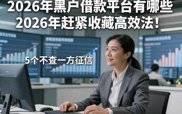 2026年黑户借款平台有哪些2026年赶紧收藏高效法！今日论述这5个不查一方征信的贷款