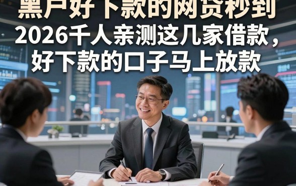 黑户好下款的网贷秒到，2026千人亲测这几家借款好下款的口子马上放款