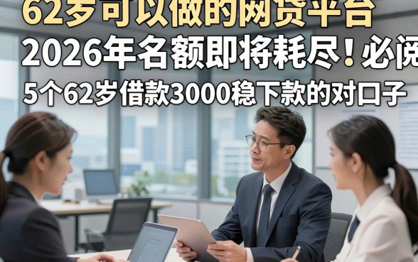 62岁可以做的网贷平台2026年名额即将耗尽！必阅​5个62岁借款3000稳下款的对口子