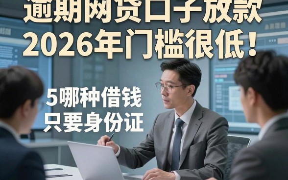 逾期网贷口子放款2026年门槛很低！同时推荐5个哪种借钱只要身份证