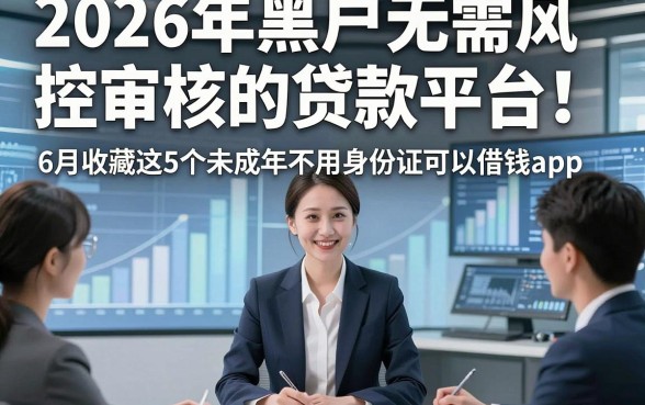 2026年黑户无需风控审核的贷款平台！6月收藏这5个未成年不用身份证可以借钱app
