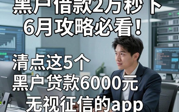 黑户借款2万秒下6月攻略必看！清点这5个黑户贷款6000元无视征信的app