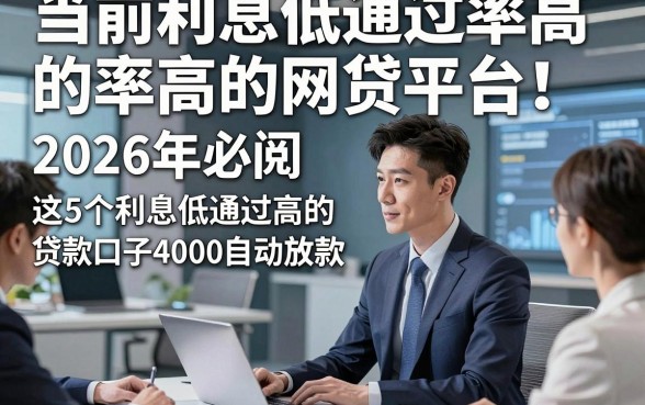 当前利息低通过率高的网贷平台！2026年必阅​这5个利息低通过高的贷款口子4000自动放款