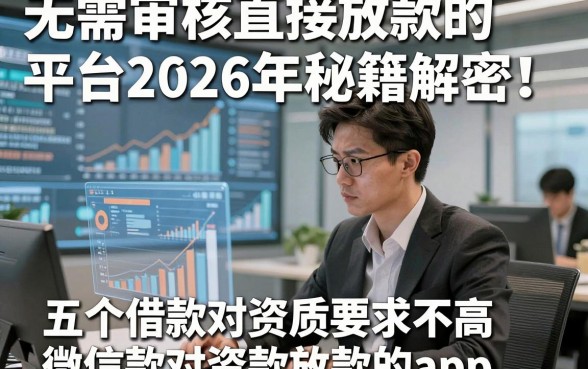 无需审核直接放款的平台2026年秘籍解密！总结五个借款对资质要求不高微信放款的app