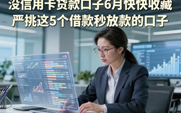 没信用卡贷款口子6月快快收藏，严挑这5个借款秒放款的口子